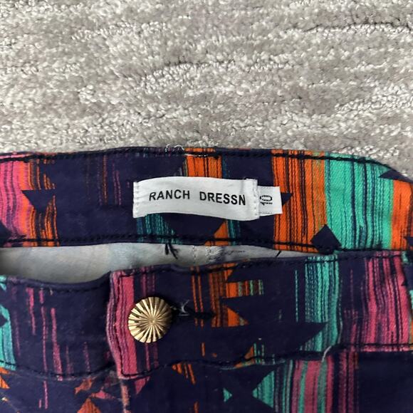 Ranch Dressn Pants Womens 10 Colorful Aztec Flare Bell Bottom Southwestern - Picture 7 of 15